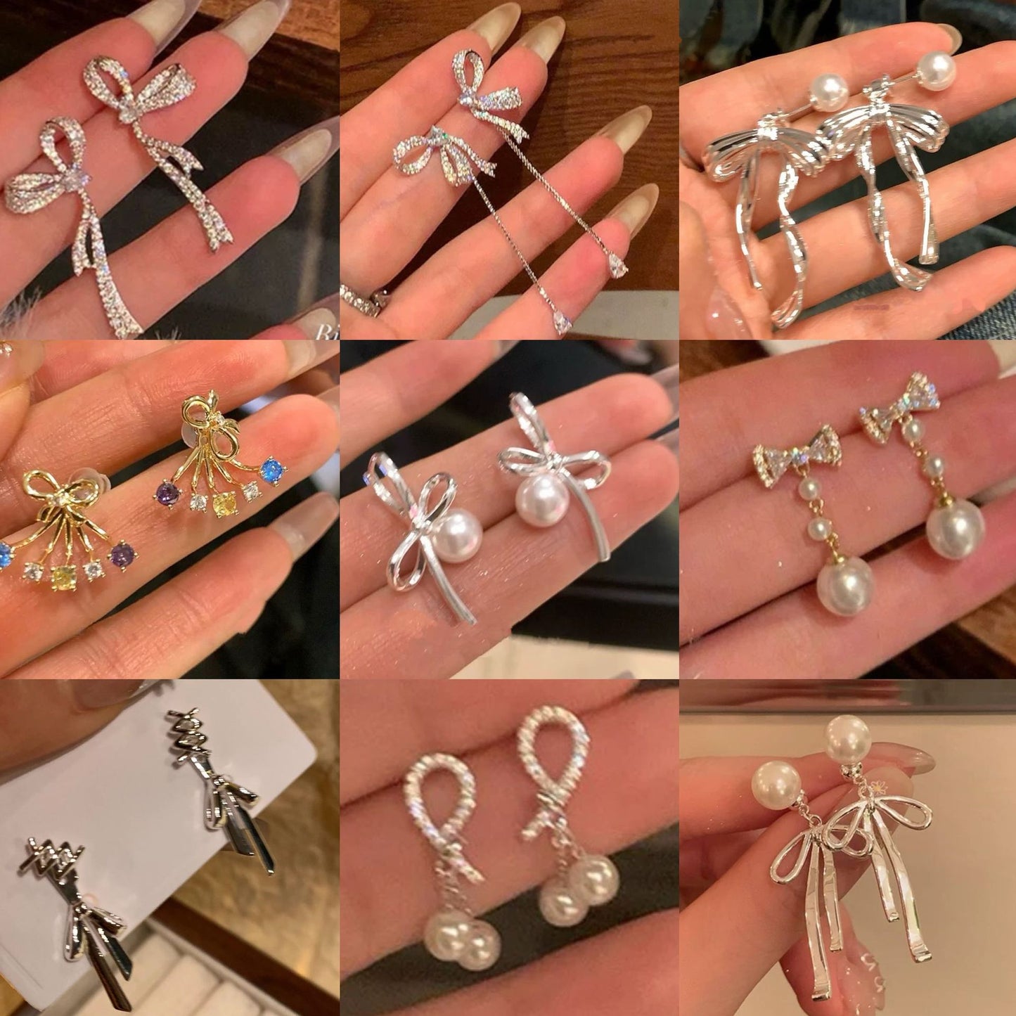 銀針韓系鑲鉆蝴蝶結耳釘百搭時尚氣質耳環小眾設計耳飾輕奢高級感