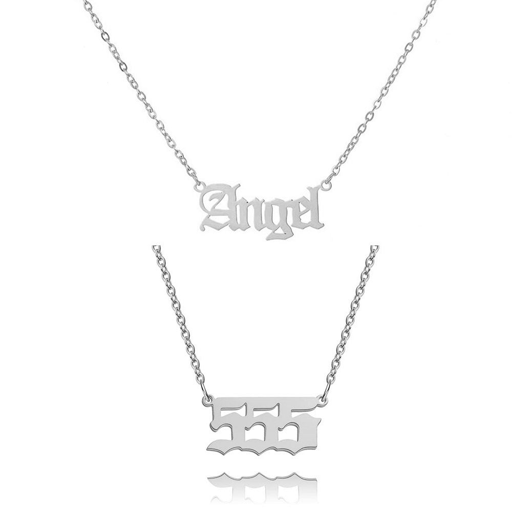 不銹鋼字母雙層疊戴項鍊組