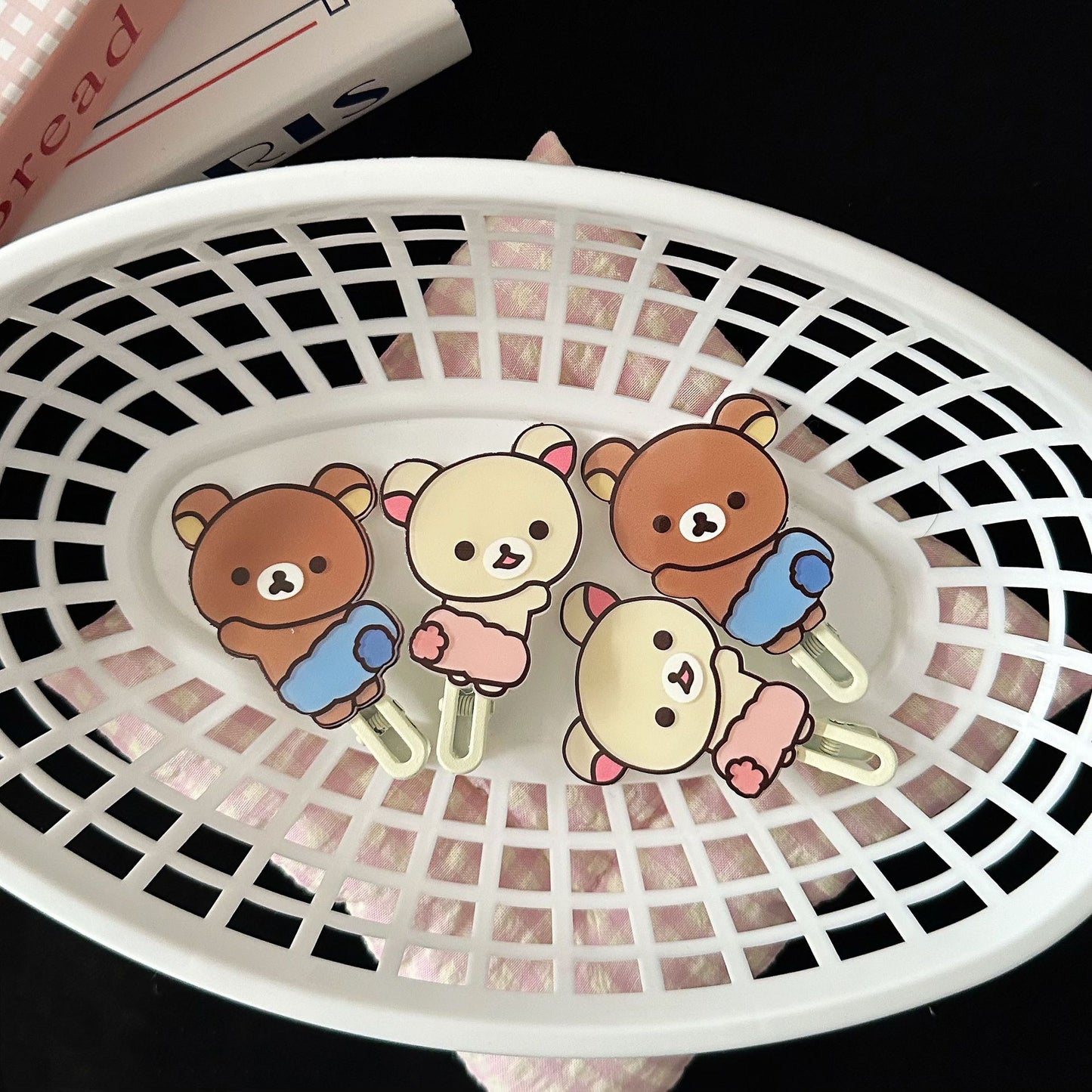 棕色小熊卡通髮夾－咖色小熊髮夾款實拍｜https://igowo.tw/