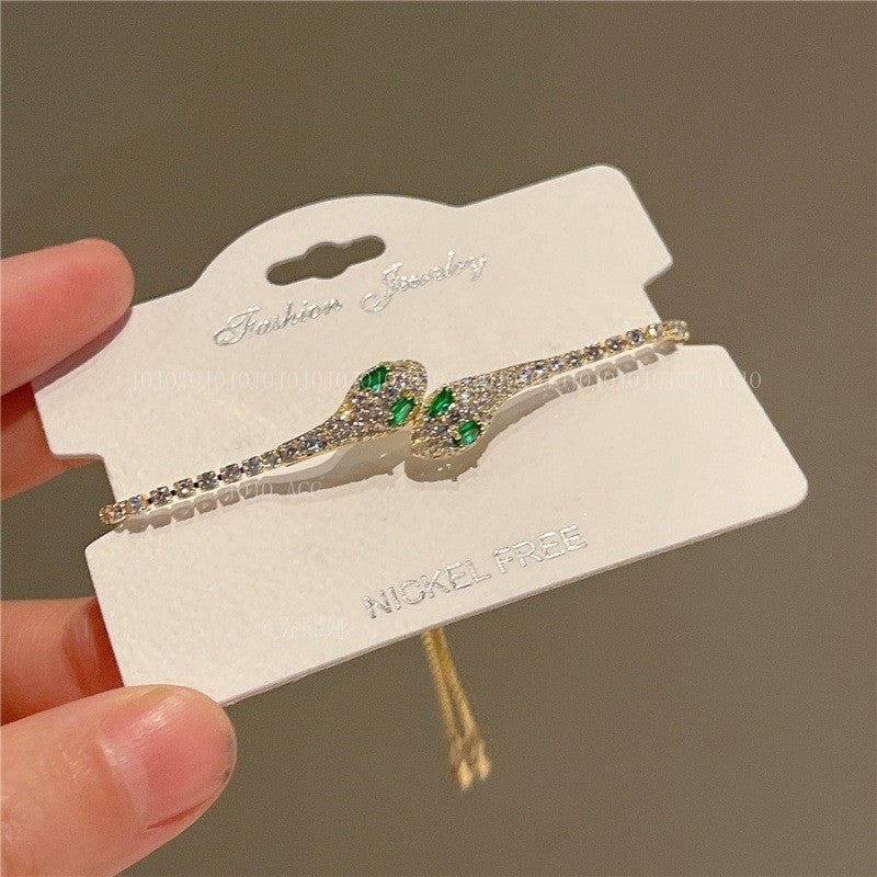 鋯石菱形花朵鏤空可調節手鏈韓國小眾精致手環氣質百搭時尚手飾女