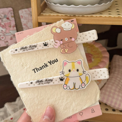 棕色壓克力小熊髮夾－商品主圖｜https://igowo.tw/
