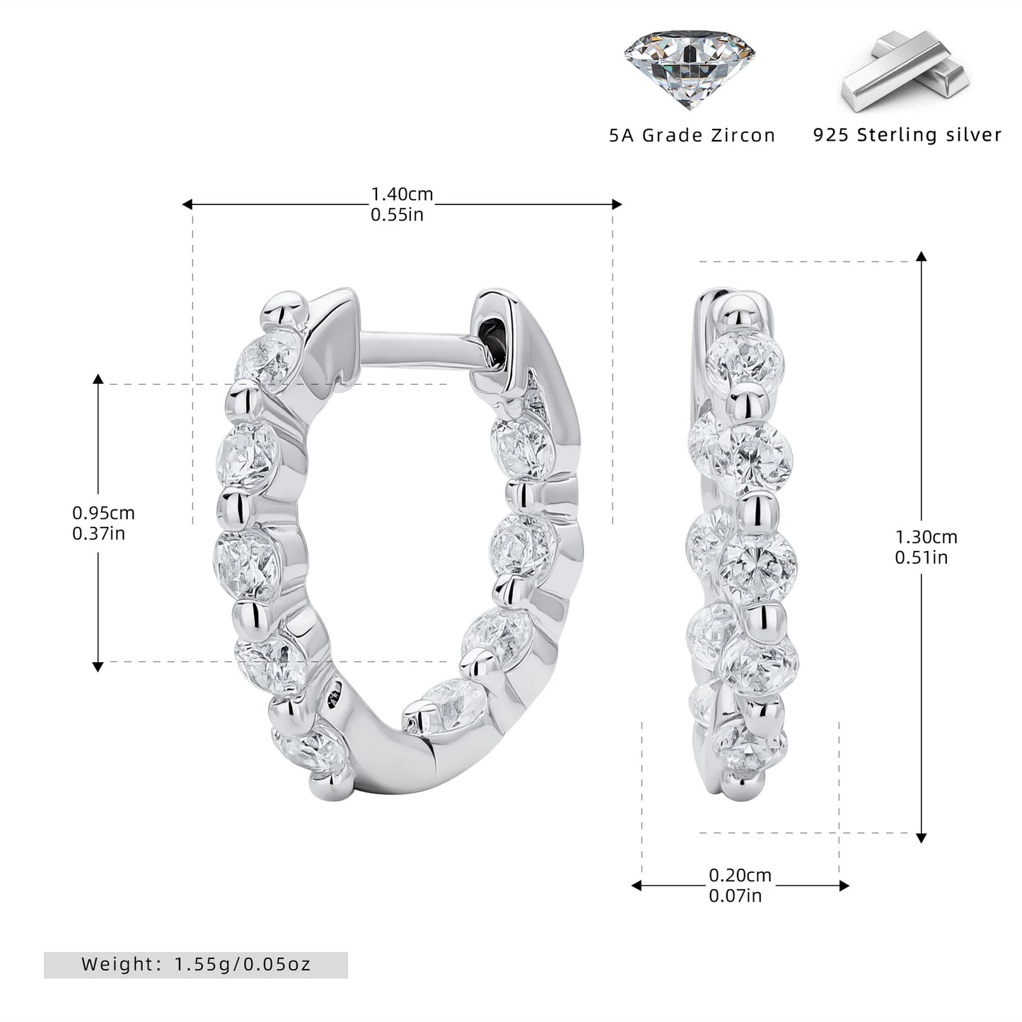 S925 耳環時尚鑲鋯圓形耳扣輕奢百搭小眾高級感耳飾品