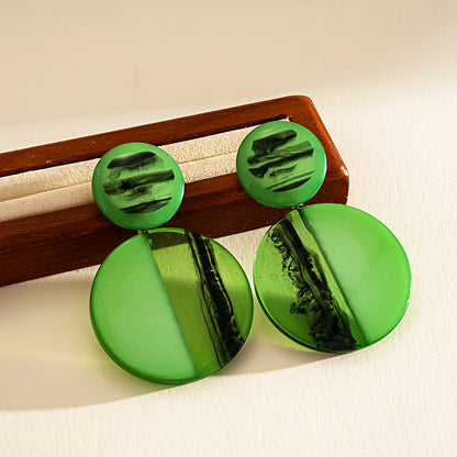 壓克力花朵鑲鑽耳釘