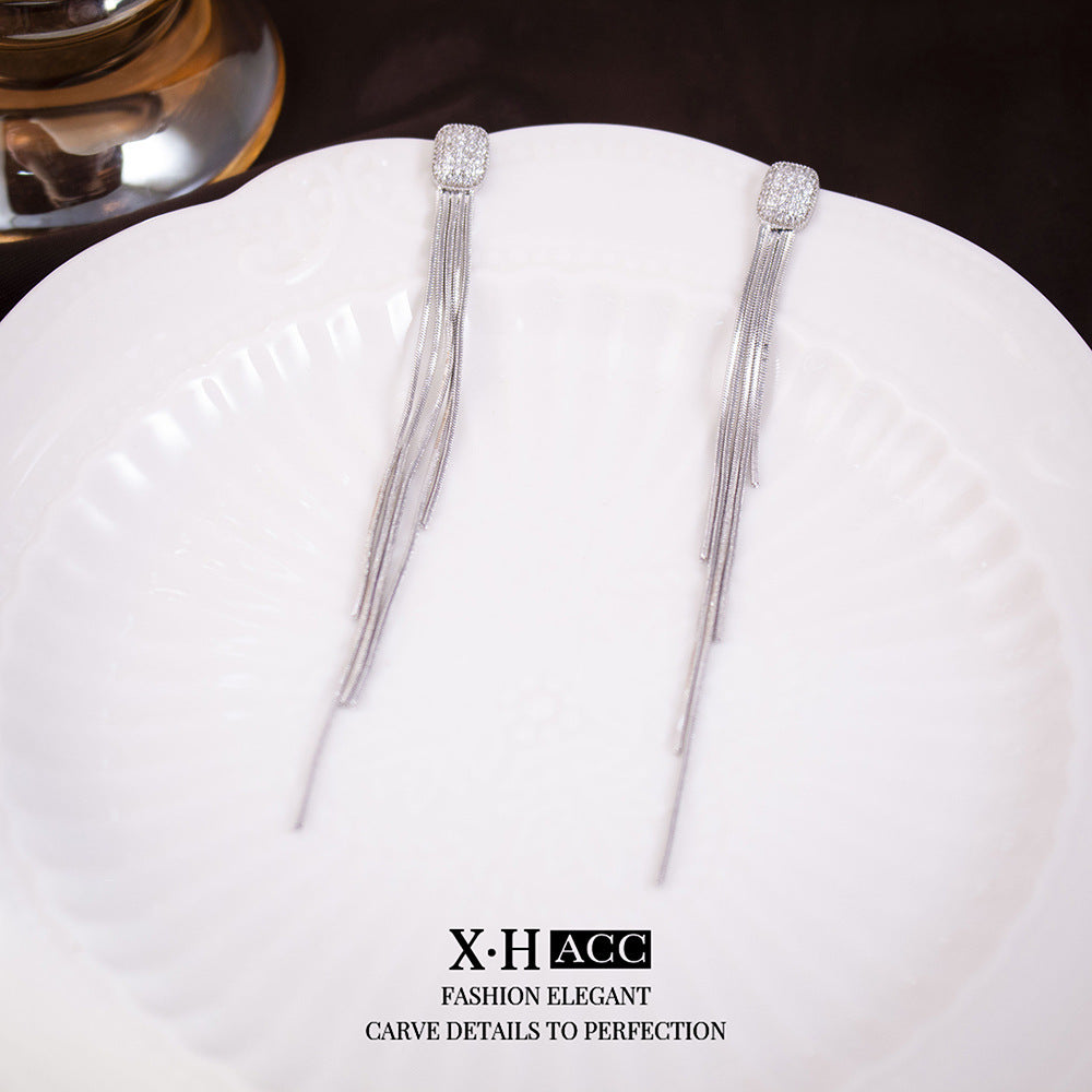 珍珠鋯石蝴蝶流蘇耳環－細節特寫58｜https://igowo.tw/