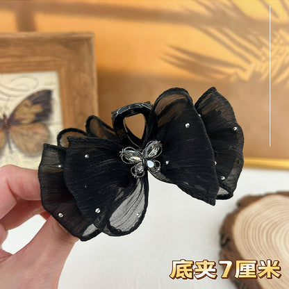 黑色蝴蝶結鯊魚夾