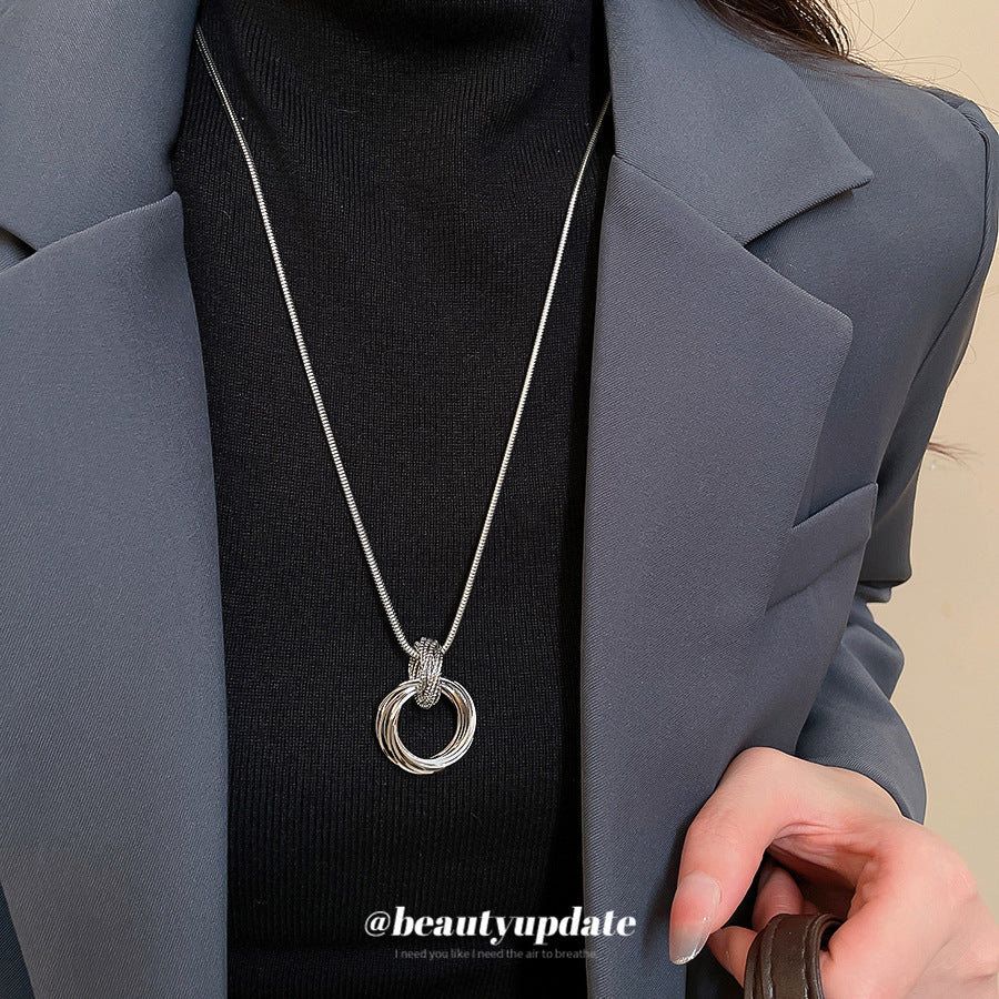 圓圈多層墜飾項鍊－商品主圖｜https://igowo.tw/