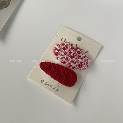 絨面蝴蝶結復古髮夾－橢圓菱形款細節｜https://igowo.tw/