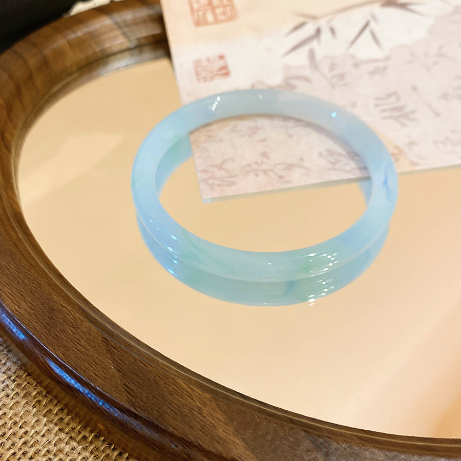 一步一響玉髓暈染圓條手鐲2026新款清冷感手環氣質輕奢高級感手飾
