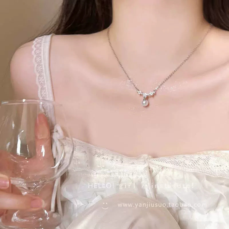 珍珠愛心墜飾項鍊－人魚淚水滴項鍊款細節｜https://igowo.tw/