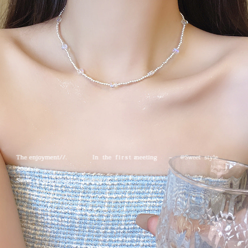 繽紛水晶碎銀項鍊－商品主圖｜https://igowo.tw/