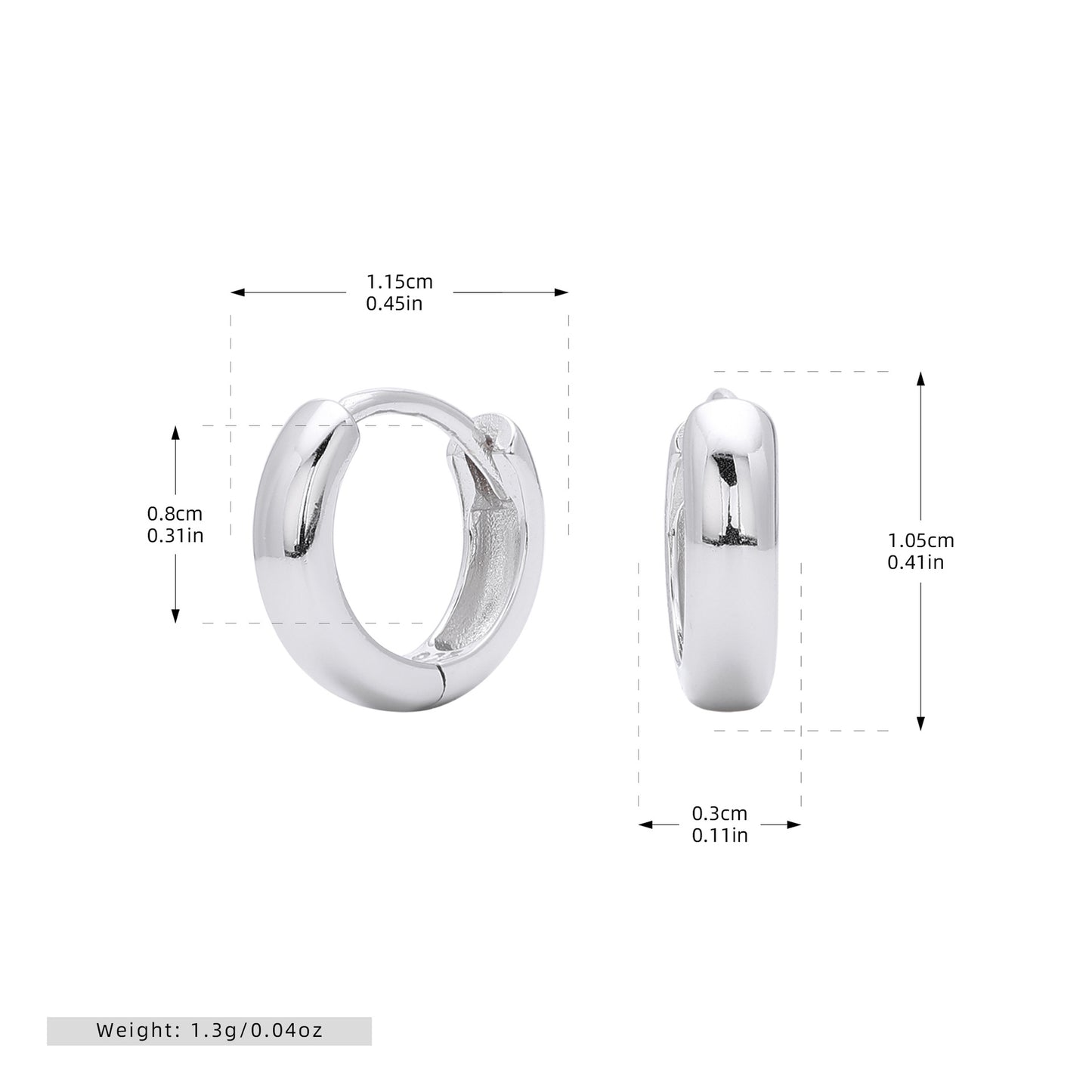S925 耳環簡約光面素圈多尺寸耳飾輕奢時尚百搭飾品