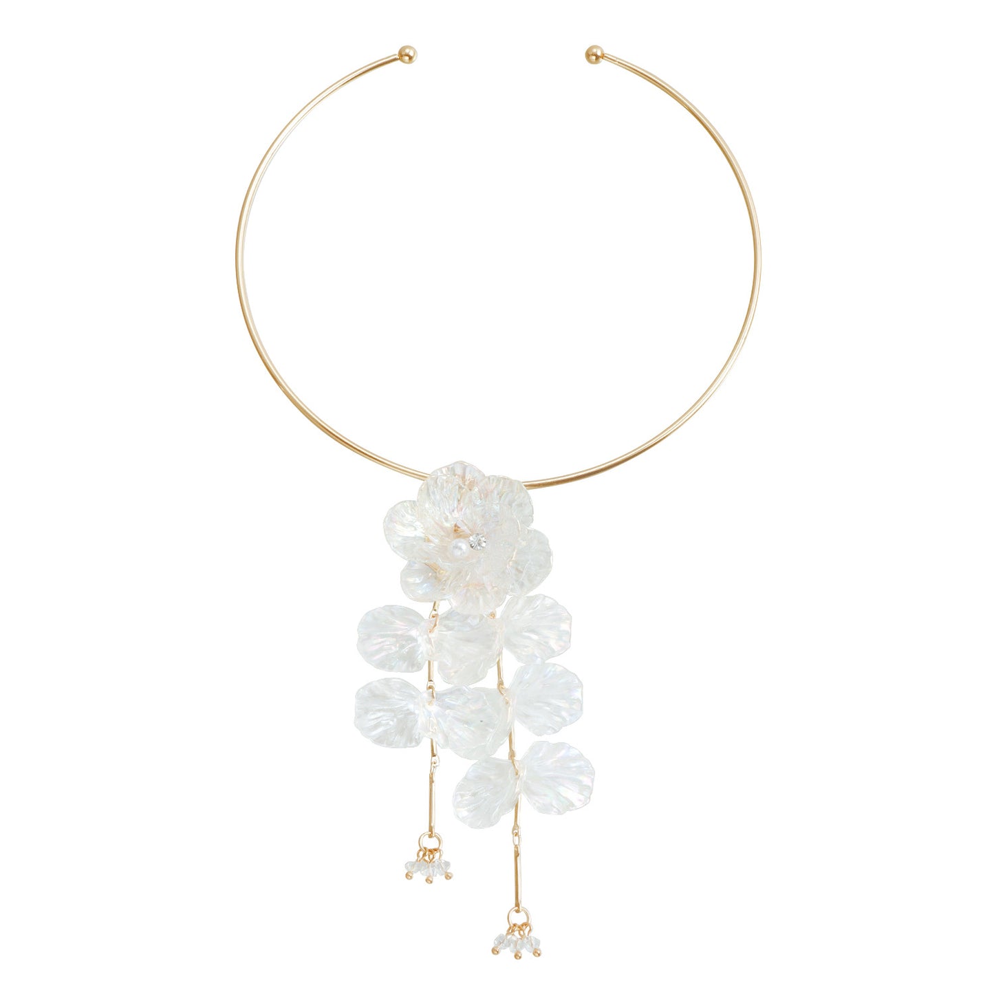 彩色花朵流蘇立體項鍊－5#耳釘款細節3｜https://igowo.tw/