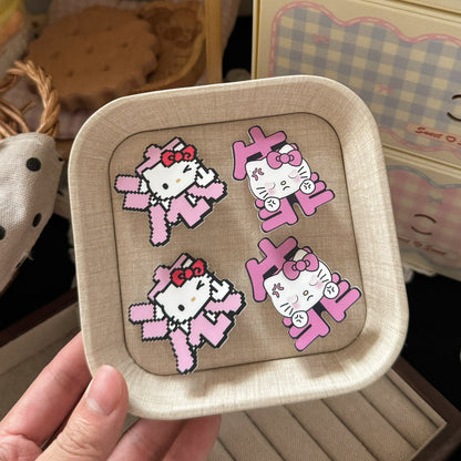 粉色貓咪文字髮夾－商品主圖｜https://igowo.tw/