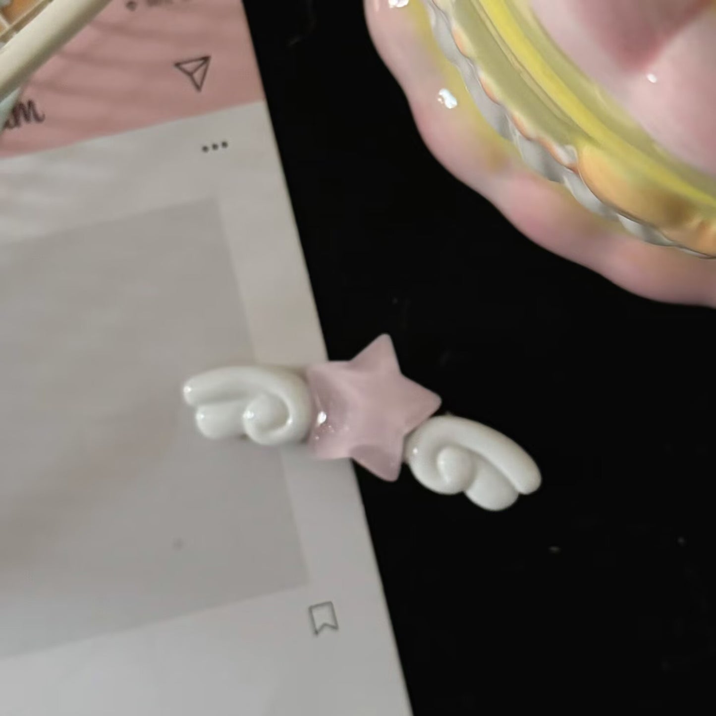 粉色星星翅膀髮夾