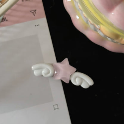 粉色星星翅膀髮夾