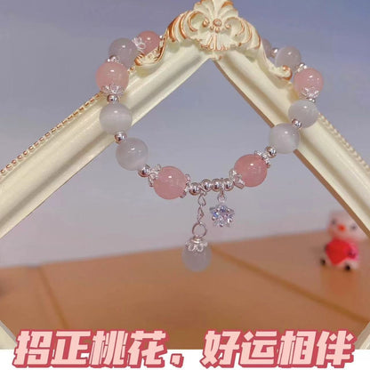 蝴蝶結鋯石水晶串珠琉璃手鏈新中式復古手串時尚百搭高級感手飾女