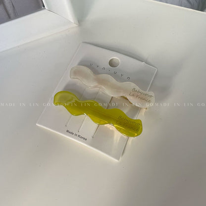 醋酸板材波浪髮夾套組－紅色紋理一對款細節｜https://igowo.tw/