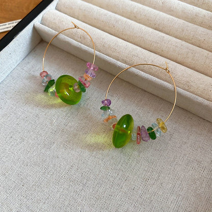 銀針綠色系蝴蝶花朵珍珠耳釘小清新高級感耳環夏季時尚新款耳飾女