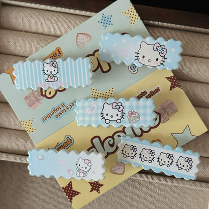 藍色貓咪方形髮夾－商品主圖｜https://igowo.tw/