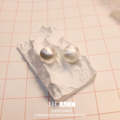 金屬圓形拉絲復古耳釘