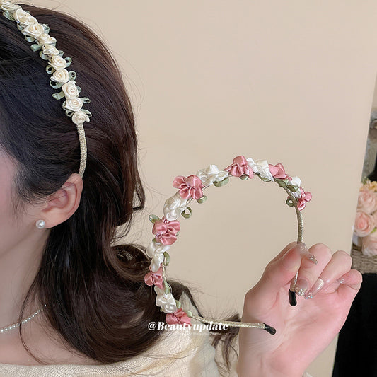 布面花朵髮箍－商品主圖｜https://igowo.tw/