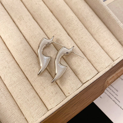 銀針法式花朵愛心珍珠耳釘優雅高級感復古耳環小眾氣質新款耳飾女