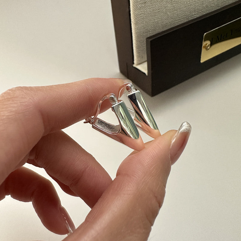 S925純銀韓版質感三角錐形耳扣韓國簡約時髦個性耳飾品