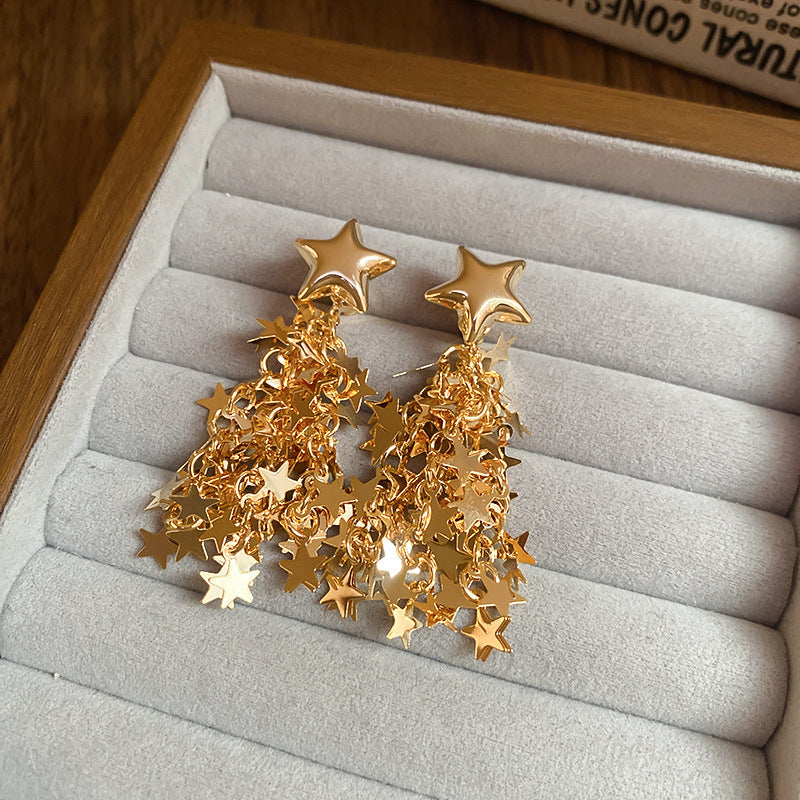 金色銀針花朵圓形耳環－第二視角實拍｜https://igowo.tw/