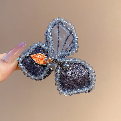 珍珠水晶串珠刺繡發夾韓系時尚百搭氣質鴨嘴夾碎發側邊劉海夾發飾