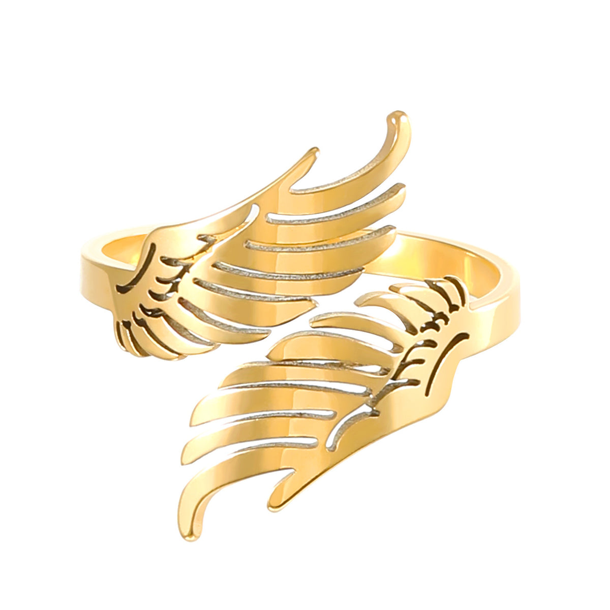 金屬天使翅膀復古戒指－細節特寫3｜https://igowo.tw/