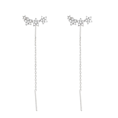 星星流蘇鑲鑽耳線