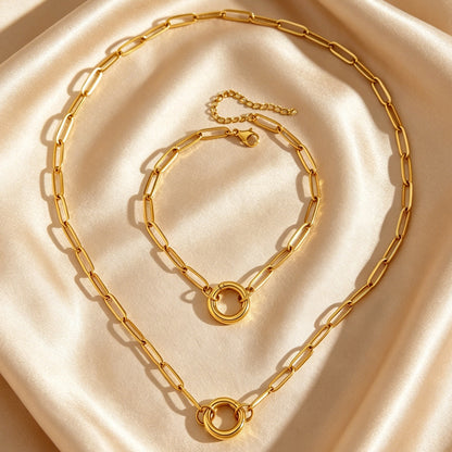 鈦鋼鏈條簡約項鍊套組－第二視角實拍｜https://igowo.tw/