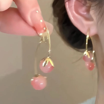 S925櫻桃長版耳環－商品主圖｜https://igowo.tw/