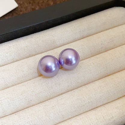 金色珍珠圓珠復古耳釘