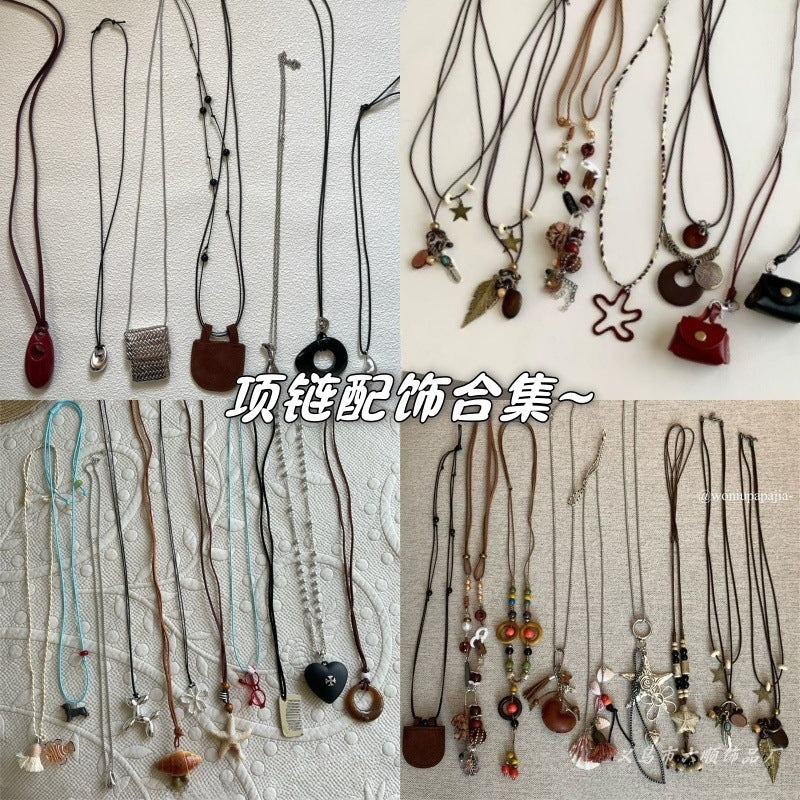 皮革墜飾簡約項鍊－商品主圖｜https://igowo.tw/