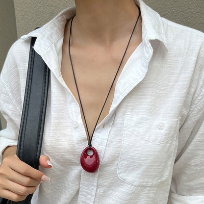 樹脂圓珠墜飾項鍊－商品主圖｜https://igowo.tw/