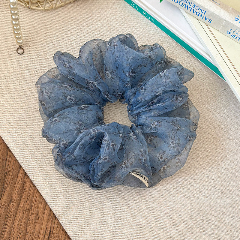 網紗碎花大腸圈髮圈