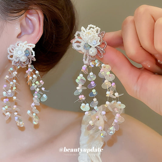 繽紛花朵流蘇耳環－商品主圖｜https://igowo.tw/