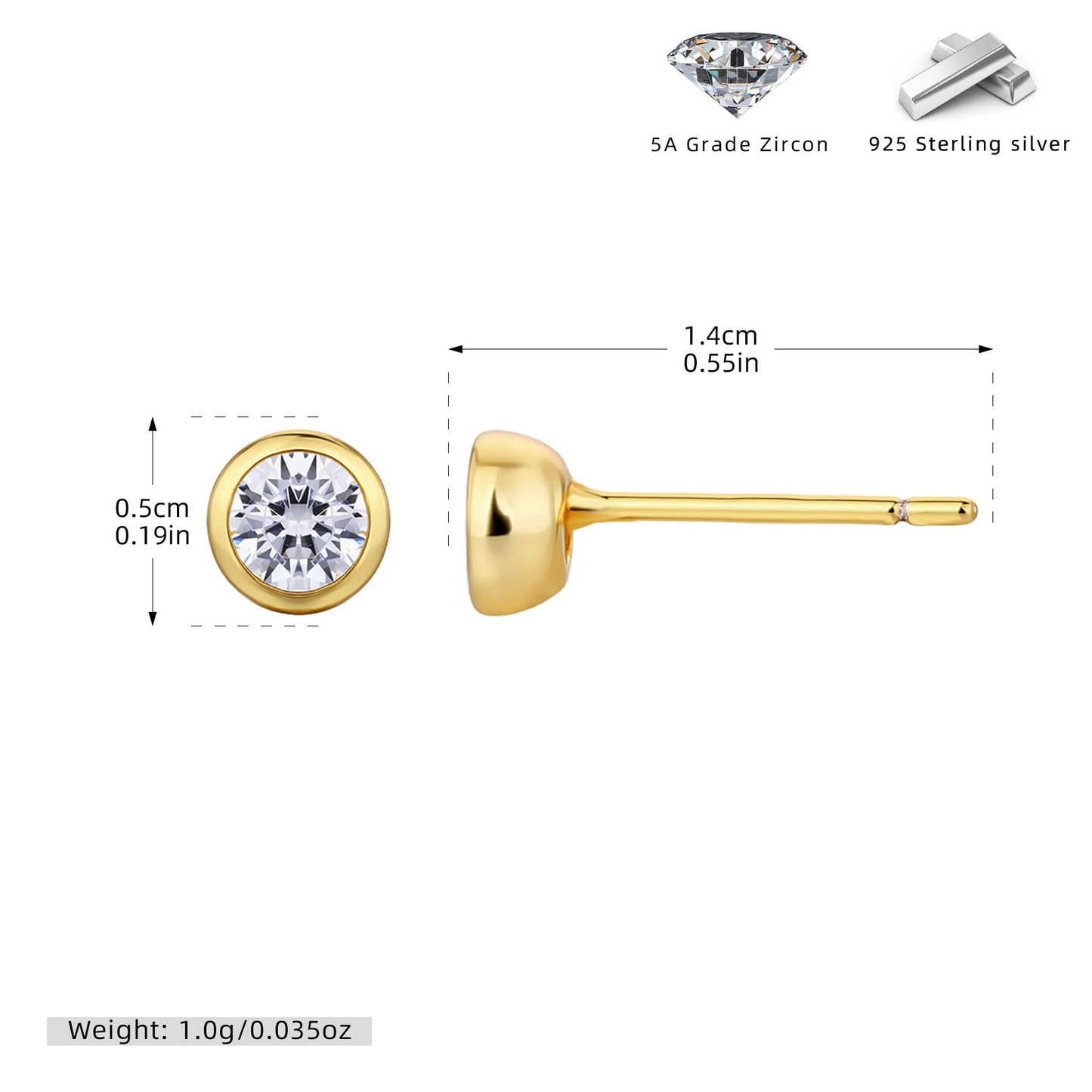 S925 耳釘包鑲圓形鋯石耳釘百搭時尚輕奢高級感飾品