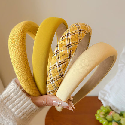 黃色寬版髮箍－商品主圖｜https://igowo.tw/
