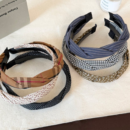 波點扭紋纏繞復古髮箍－細節特寫1｜https://igowo.tw/