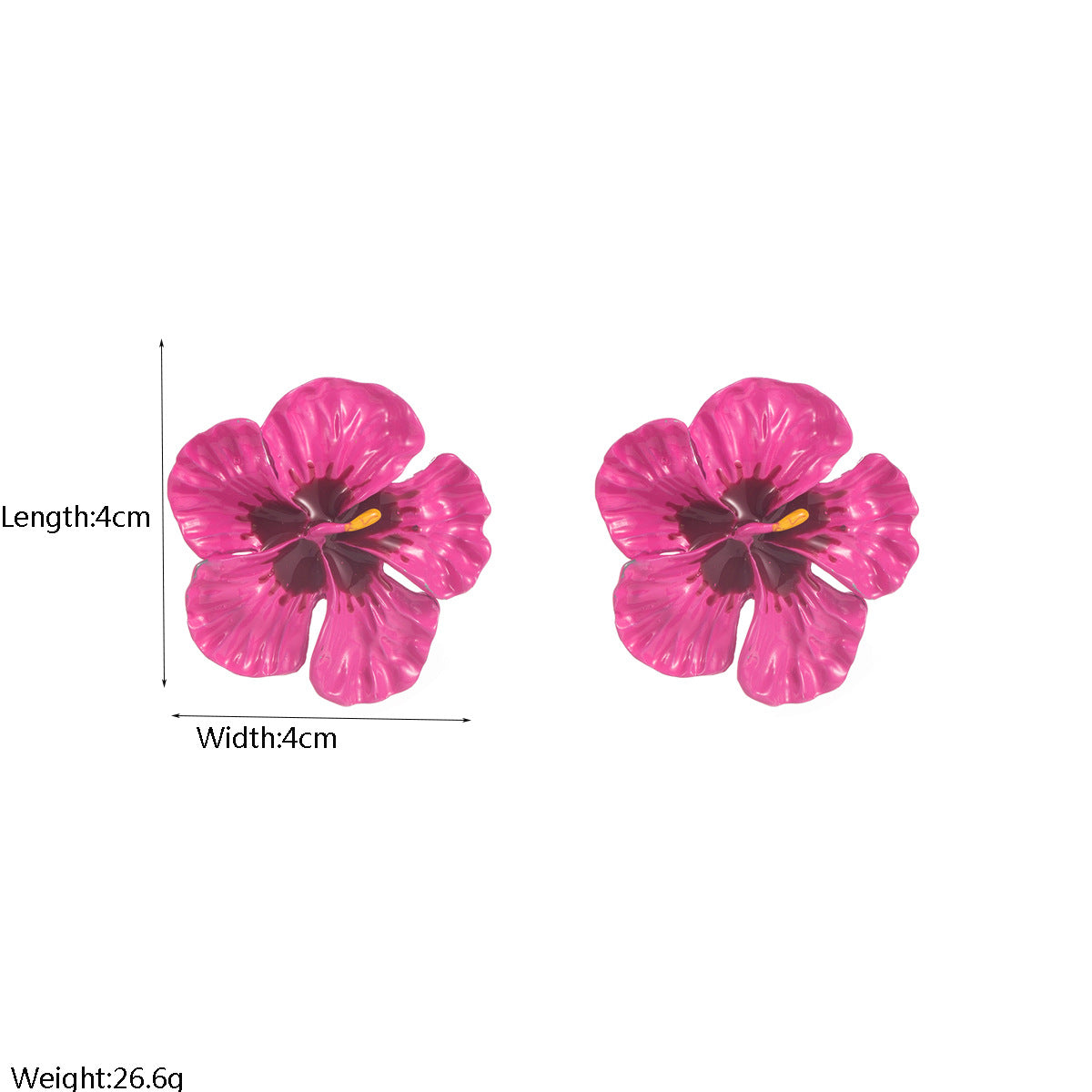 S925琺瑯花朵耳環－白色款實拍｜https://igowo.tw/