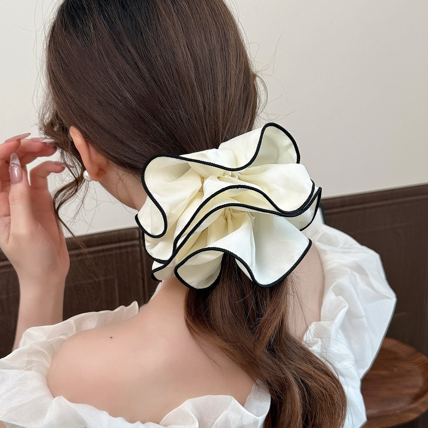 大腸圈簡約髮圈－藕粉色款實拍｜https://igowo.tw/