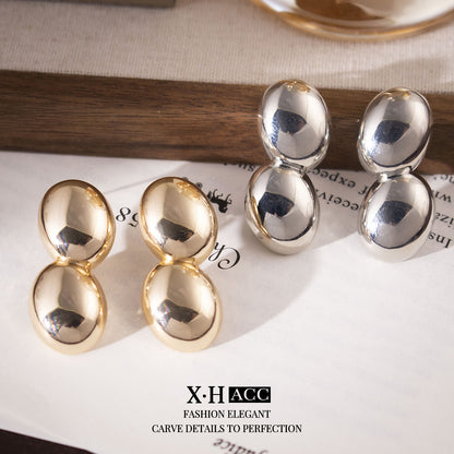 金色電鍍簡約耳釘－商品主圖｜https://igowo.tw/
