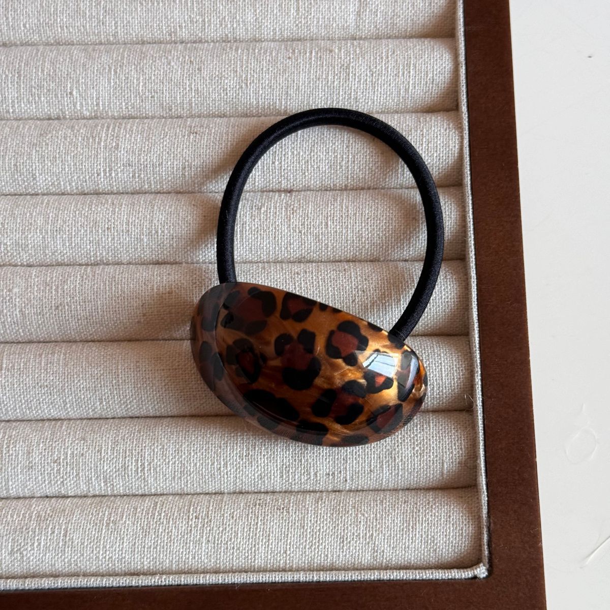 彈力繩豹紋復古髮圈