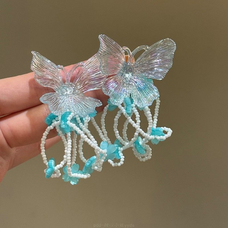 鋯石花朵流蘇垂墜耳釘－細節特寫52｜https://igowo.tw/
