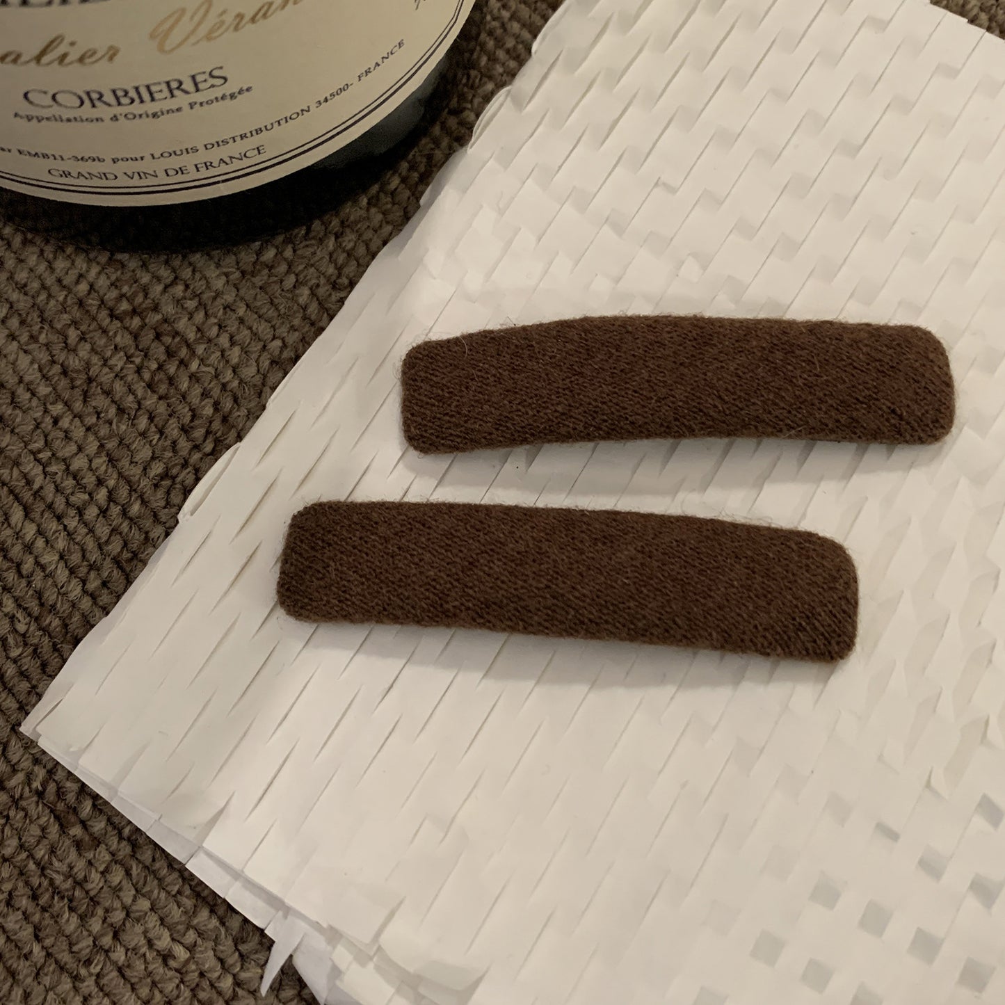 彩色絨面髮夾