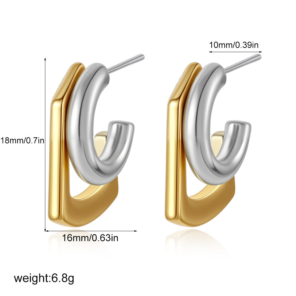 金色C形簡約耳環－細節特寫6｜https://igowo.tw/