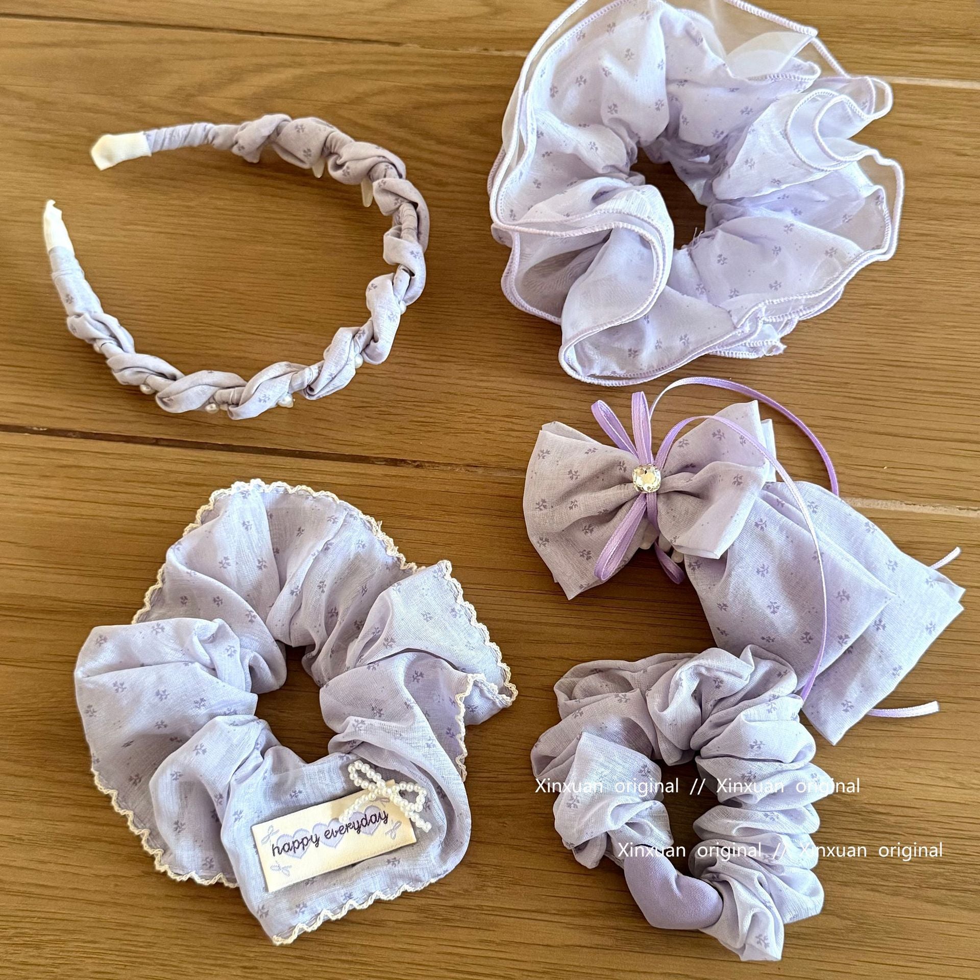 碎花大腸圈髮圈－髮箍款細節｜https://igowo.tw/