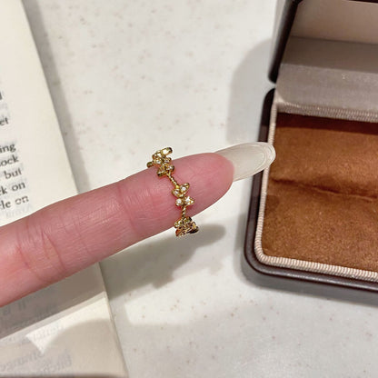 金色鋯石蝴蝶微鑲戒指